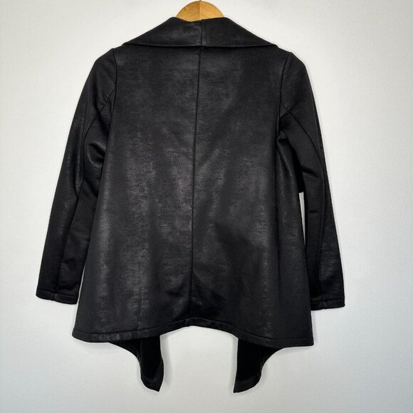 The Kooples Black Drape Jacket Size XS Open Front Faux Suede - Picture 5 of 10